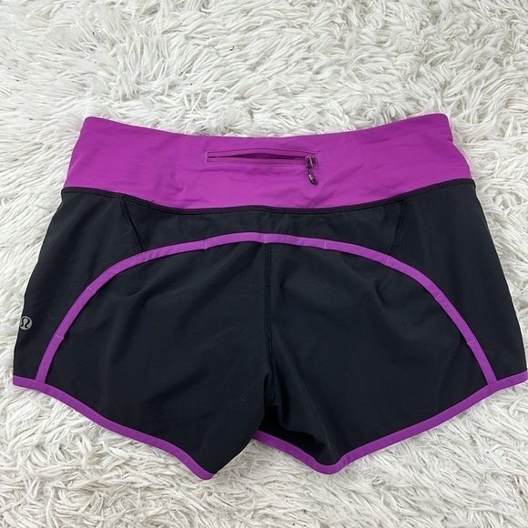 Lululemon Run Times Short *4-way Stretch Black / Ultra Violet - Picture 4 of 5